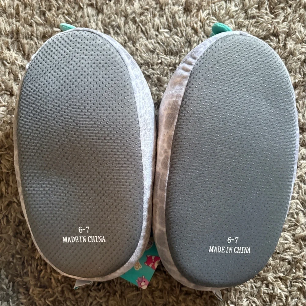Squishmallows Gray and Teal Kids One Piece Slippers